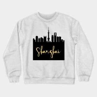SHANGHAI CHINA DESIGNER SILHOUETTE SKYLINE ART Crewneck Sweatshirt